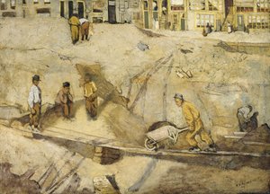 Baustelle in Amsterdam von Richard Nicolaus Holst Roland