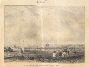 Abbeville - Ansicht von der Straße nach Calais von Richard Parkes Bonington