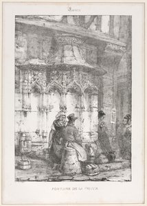 Architektonische Überreste und Fragmente: Rouen - Fontaine de la Crosse, 1827