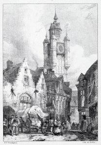 Bergues: La Tour du marché von Richard Parkes Bonington