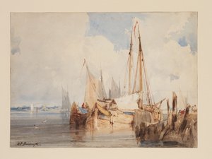 Fischerboote im Mündungsgebiet, ca. 1825
