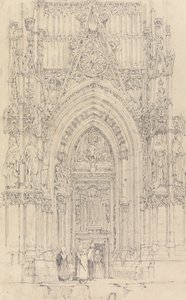 Die Kirche St. Wulfran, Abbeville: Die Nordtür der Westfront von Richard Parkes Bonington