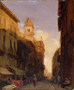 Ansicht des Palastes von Prinz Maffei, Verona, ca. 1826-27 von Richard Parkes Bonington