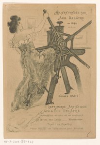 Visitenkarte der Drucker Auguste und Eugène Delâtre in Paris