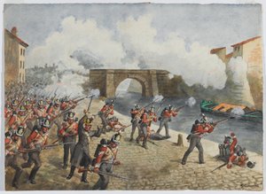 Das 27. Inniskilling Regiment in Toulouse, 10. April 1814, ca. 1900 von Richard Simkin