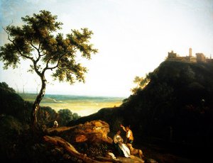 Walisische Landschaft mit Figuren