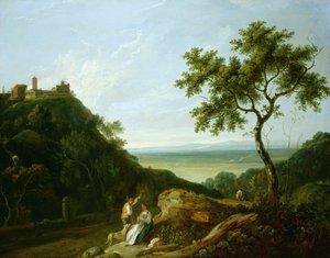 Ansicht von Tivoli mit der Campagna in der Ferne