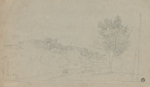 Ansicht des Wilson House und der Gärten (recto); Ansicht des Wilson House und der Gärten (verso) von Richard Wilson