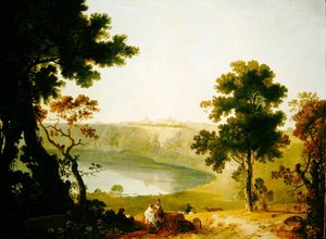 Blick auf Castel Gandolfo und den Albaner See, ca. 1754