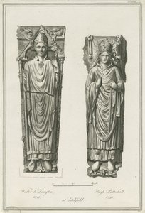 Lichfield Kathedrale - Effigien von Walter de Langton und Hugh de Patteshull von Richard Woollett Basire
