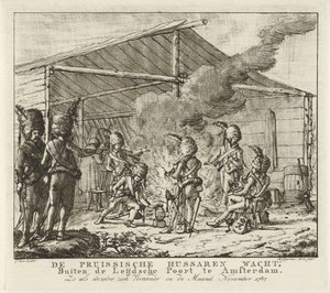Die preußische Husarenwache am Leidse Tor in Amsterdam, 1787