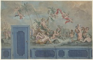 Entwurf für eine Wanddekoration mit Neptun und seinem Gefolge