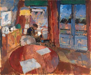 Innenraum mit Stickerin von Rik Wouters