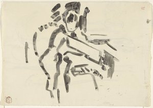 Skizze einer sitzenden Figur von Rik Wouters