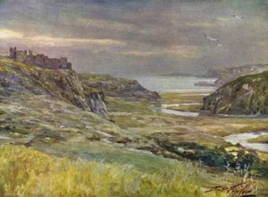 Pennard Castle, Glamorganshire (Farblithographie)