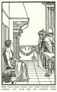 Illustration für Gedichte von John Keats: Isabella oder Der Basilikumtopf (Lithografie) von Robert Anning Bell