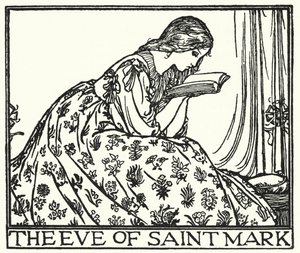 Illustration für Gedichte von John Keats: Der Abend des Heiligen Markus (Lithografie) von Robert Anning Bell