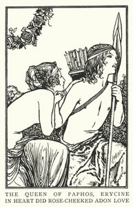 Die Königin von Paphos, Erycine, liebte im Herzen den rosenwangigen Adon von Robert Anning Bell