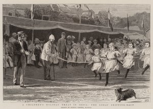 Ein Kinderferienvergnügen in Indien, das Mädchen-Seilspringen von Robert Barnes