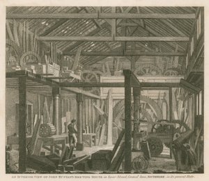 Innenansicht des Versammlungshauses von John Bunyan in der Zoar Street, Gravel Lane, Southwark, im heutigen Zustand von Robert Blemell Schnebbelie