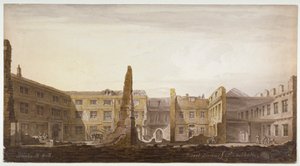 Blackwell Hall während des Abrisses, City of London