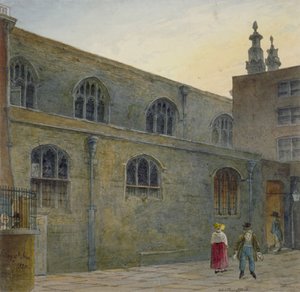 Nordseite der Guildhall Chapel mit Eingang zu Cutthroat Alley, City of London, 1820 von Robert Blemmell Schnebbelie