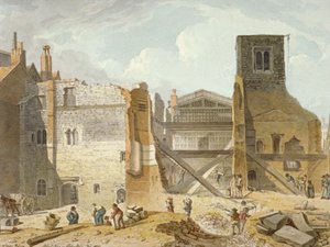 Ansicht des Abrisses des Savoy Palace, Westminster, London, 1820