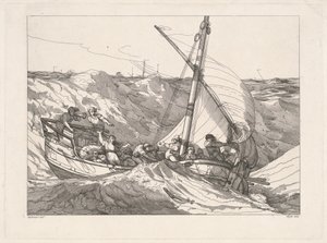 Boot in einem Sturm auf See