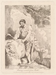 Verwundete vom Schlachtfeld zurückziehend von Robert Blyth, after John Hamilton Mortimer