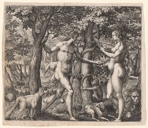 Adam und Eva, späte 1500er Jahre von Robert Boissard