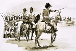 Arthur Wellesley an der Spitze des 23. Regiments in Mysore