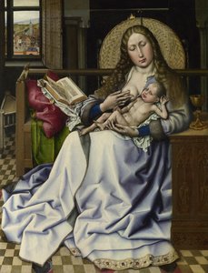 Die Jungfrau und das Kind vor einem Kaminschirm, ca. 1440