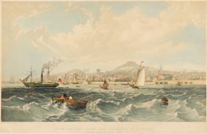 Ansicht der Stadt und des Hafens von Dundee, ca. 1850