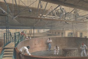 Kabelaufwicklung in den großen Tanks der Telegraphenbauwerke, 1865 von Robert Charles Dudley