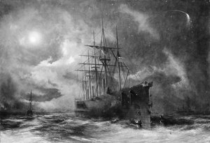 Nach dem verlorenen Kabel greifen, ca. 1866