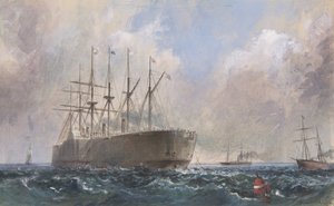 Telegrafenkabel-Flotte auf See, 1865