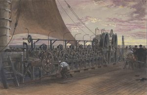 Die Auslegemaschine im Heck der Great Eastern, 1865
