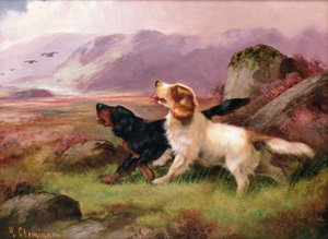Jagdhunde (eines von einem Paar)