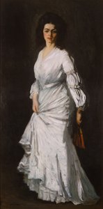 Frau in Weiß: Porträt von Eugenie Stein von Robert Cozad Henri