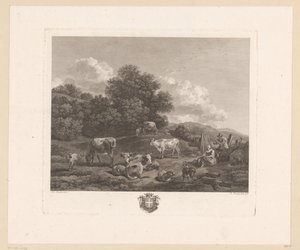 Landschaft mit Hirten und Vieh