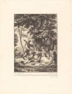 Les folâtres jeux sont les premiers cuisiniers du monde von Robert Delaunay after Jean Michel Moreau