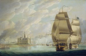 Nelson erzwingt die Passage des Sunds, 30. März 1801, vor der Schlacht von Kopenhagen