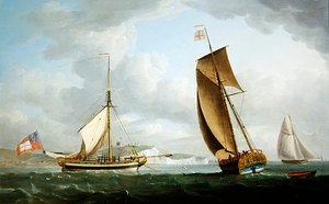 Die Yacht von Trinity House in zwei Positionen vor Dover