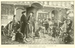Der Ursprung der Sonntagsschulen, Hare Lane, Gloucester, 1780