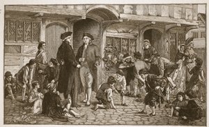 Der Ursprung der Sonntagsschulen: Hare Lane, Gloucester, 1780, Illustration aus 