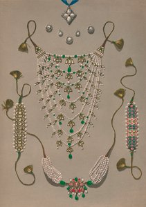 Kreuzanhänger Broschen & Ohrringe, Suite indischer Ornamente, 1863