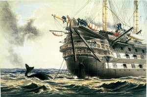 HMS Agamemnon verlegt das ursprüngliche Atlantikkabel, aus 