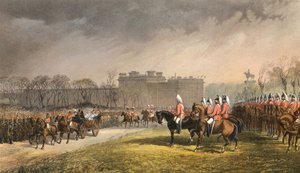 Hyde Park, die Prinzessin passiert die Linien der Freiwilligen, 7. März 1863 (Gravur) von Robert Dudley