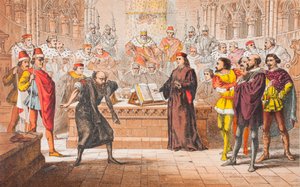 Shylock spricht in Der Kaufmann von Venedig, Akt IV, Szene I, 