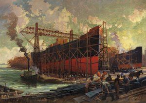 Schiffbau in Ashbridges Bay, Toronto, 1918